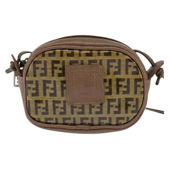 FENDI Zucchino Canvas Shoulder Bag Beige - Picture 2 of 11